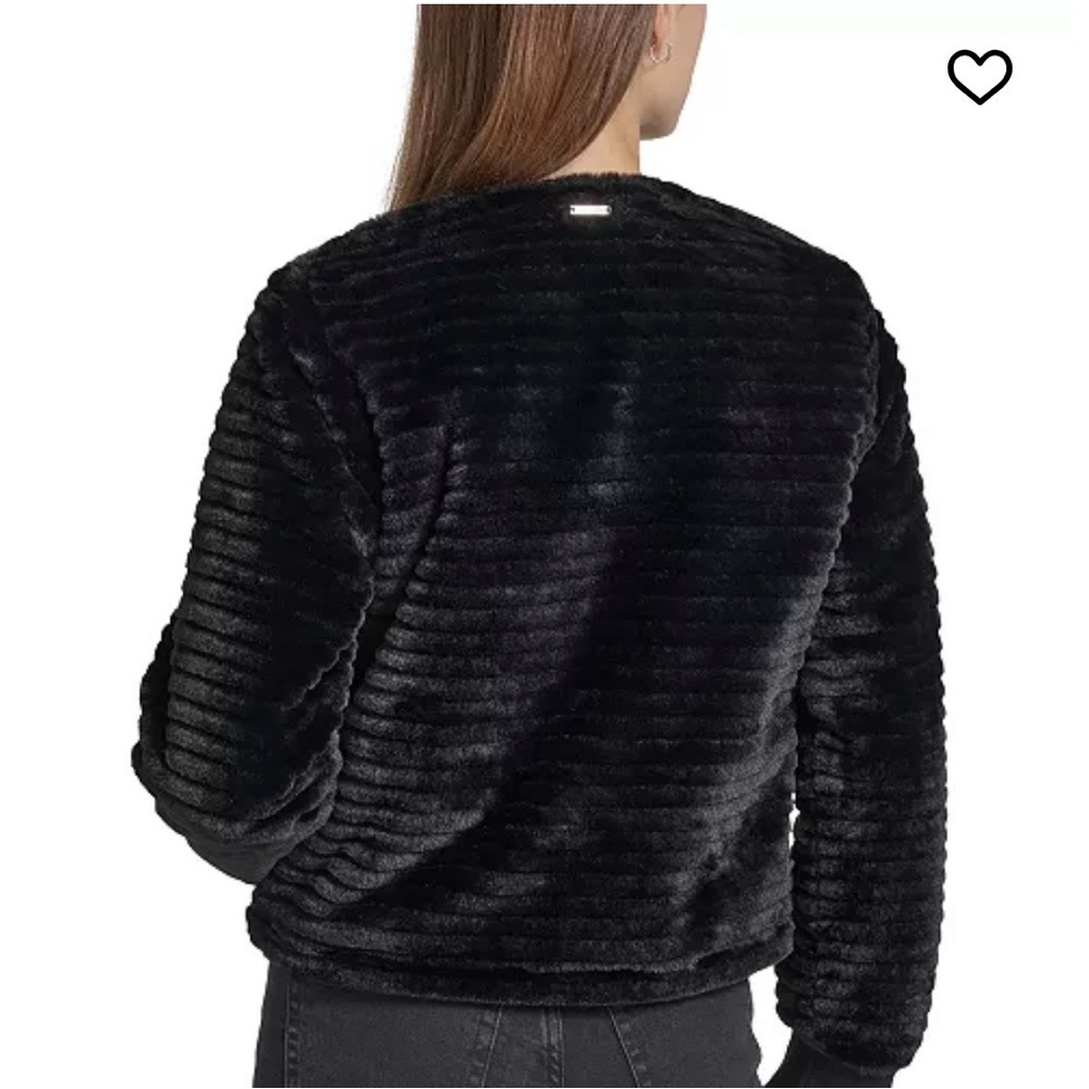 ANDREW MARC
FauxMink Ribbed Collarless Jacket - Picture 2 of 4